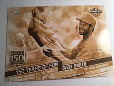 2019 Topps Opening Day 150 Years of Fun Jumbo 5x7 Ozzie Smith Cardinals 07/10