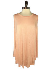 LANE BRYANT Plus Size 3X 22W 24W Tank Top Shirt Peach Orange Sleeveless Stretch