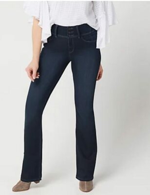 Laurie Felt Indigo XXS Tall Curve Silky Denim Boot-Cut Jeans New