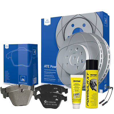ATE Powerdisc Bremsensatz + Ceratec + Bremsenreiniger +  WK BMW 5er E60 E61