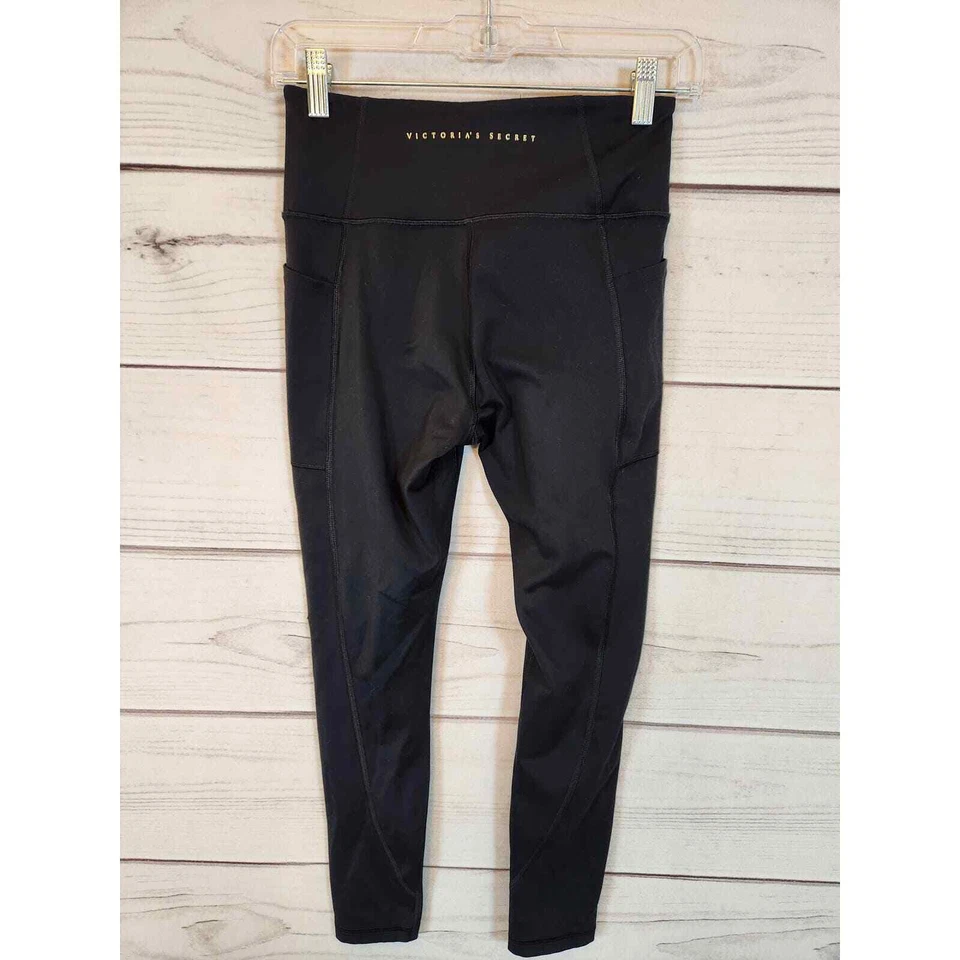Леггинсы женские Victoria's Secret черные со средней посадкой хлопок современные укороченные размер 6 - Изображение 2 из 4
