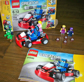 LEGO CREATOR 3 in 1 Red Go-Kart 31030 Complete Box/Instructions 5 Mini Figs Lot