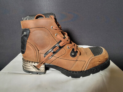 New Rock Motorock Shoes/Boots ANKLE BOOT MOTOROCK M-MR015-C3 Brown Leather
