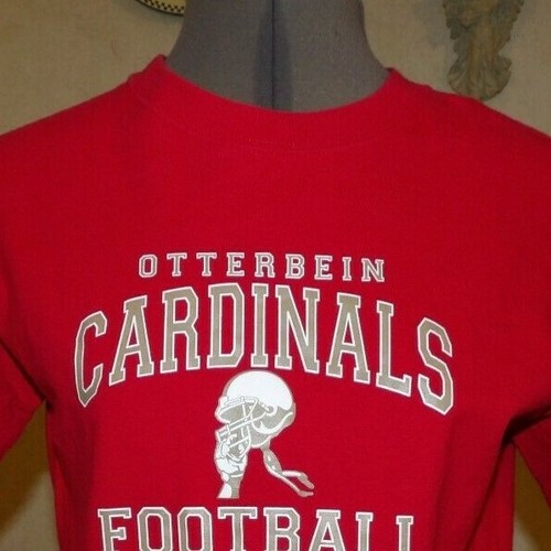 Otterbein CARDINALS Football T-Shirt ~ YOUTH size LARGE 14 - 16 Kids L - Red - Picture 2 of 11