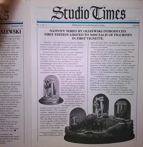 GOEBEL MINIATURES STUDIO TIMES NEWSLETTER 1990-93, ROBERT OLSZEWSKI, NEU, NEUWERTIG - Bild 7 von 7