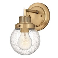 Wandleuchte Badezimmerleuchte Wandlampe Messing Stahl Glas IP44 H 23,7 Cm