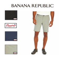 Banana Republic Men's Flat Front Shorts Branded Rubberized Logo A25/C43