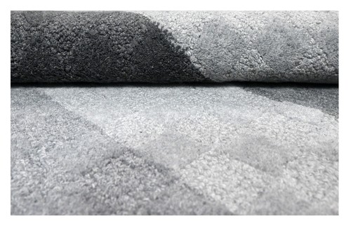 Handtufted Modern Grey and Black Striped Pattern Wool Area Rug - Picture 6 of 8