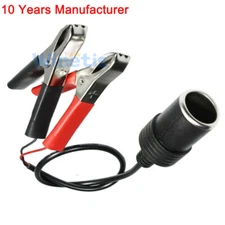 WINETIS 1Pcs 12V Car Battery Alligator Clamp Clip to Cigarette Lighter Charger