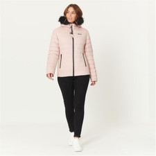 Ladies Med 12 Bench Ludlow Jacket Coat Padded Faux Fur Hood Pink Rrp £119