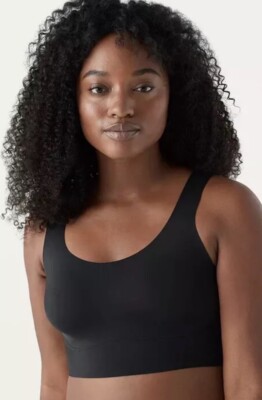 True & Co True Body Lift Full V-Neck Bralette Black New Size XL