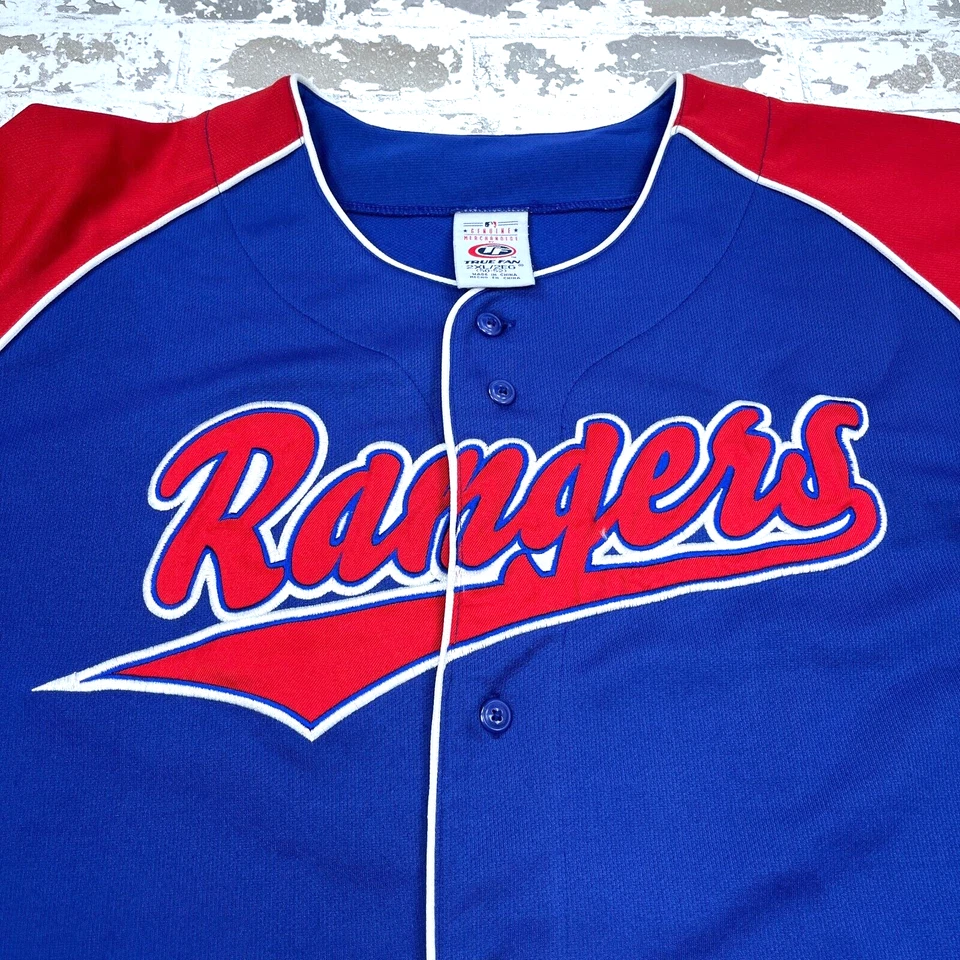 Camiseta De Colección Texas Rangers Hombres XXL 2XL Roja Azul Mark Teixeira Cosida Foto 3 de 4