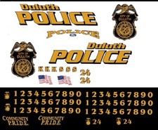 DULUTH State Police Black  White Cruiser 1/64th HO Scale Slot Car Decals
