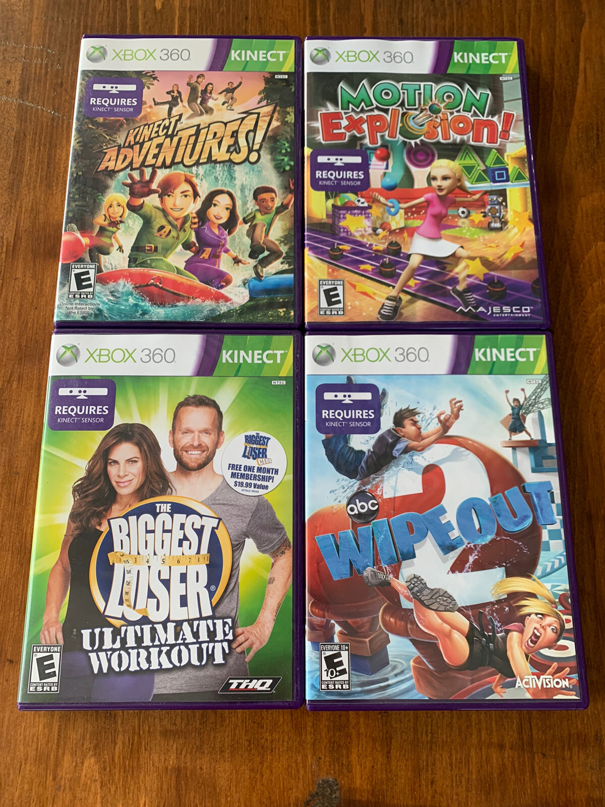 LOT 4 Xbox 360 Games Kinect Adventures Motion Explosion Biggest Loser