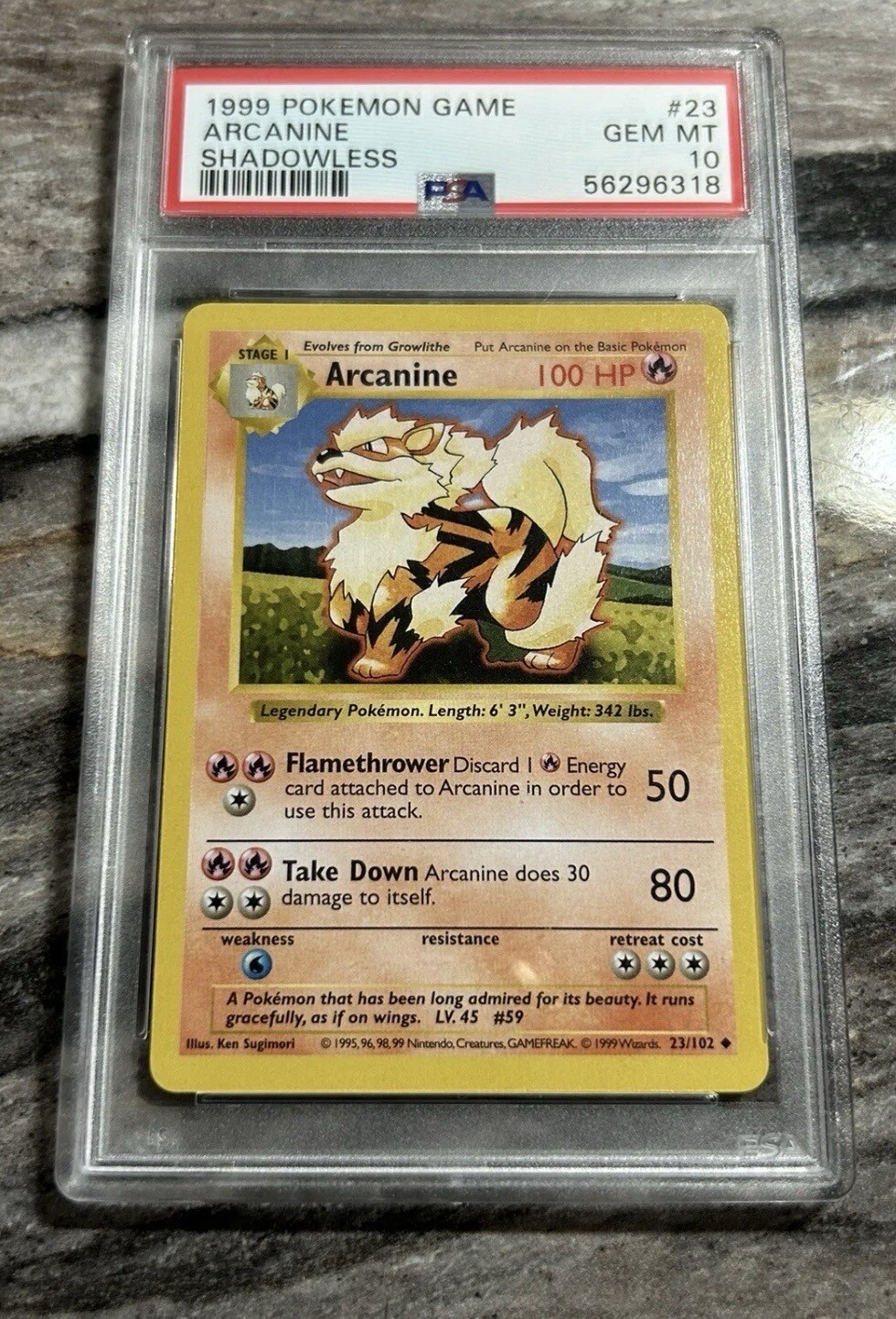 Arcanine 1999 Pokemon Game #23 Shadowless Price Guide - Sports 