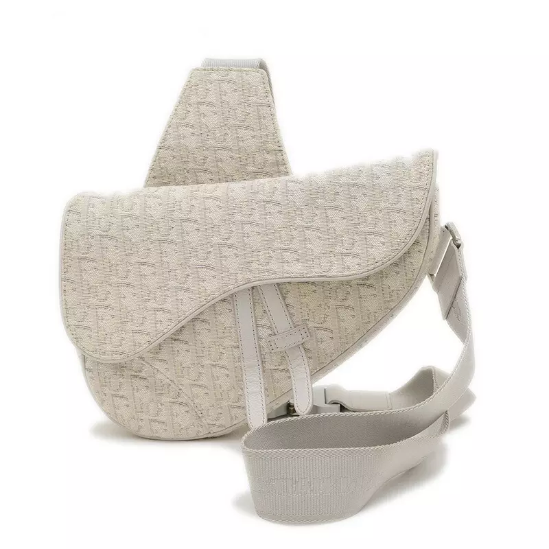 Sacoche de selle Dior trotteur bandoulière jacquard blanc M0446CWAL authentique