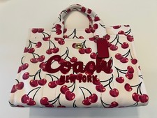 COACH Woman's Handbags Cargo Tote Bag 20 with Cherry Print CZ104 and Dust Bag