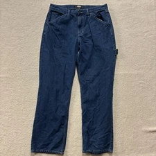 REWASH Jeans Womens 17 33" Carpenter Dark Wash Square Back Pockets Lightweight