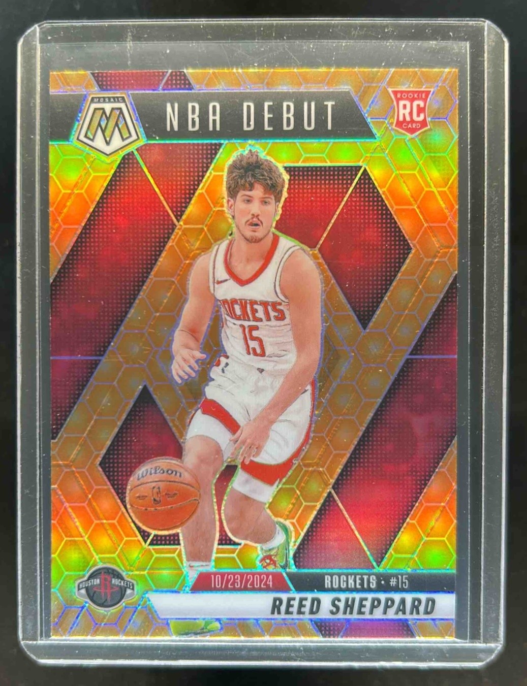 2024-25 Mosaic Reed Sheppard RC Honeycomb Mosaic NBA Debut #252 Rockets