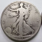 1921-P Walking Liberty Silver Half Dollar VG, Scarce Key Date 50C