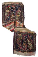 Antique Konya Karapinar Fragment Cicim Saddlebag 15"x53" Rare 100yo Textile Art