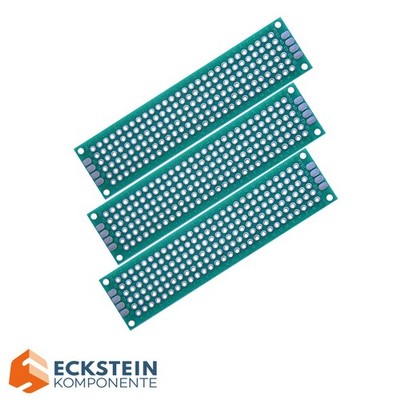 3x Lochraster PCB Lötplatine 2x8cm Experimentierplatine Prototype Leiterplatte