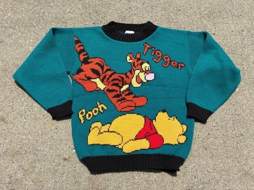 vintage 90s Winnie The Pooh & Tigger knit sweater YOUTH sz 7 (L)