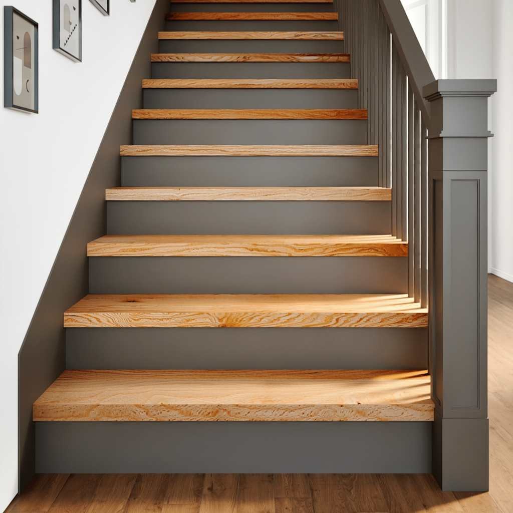 Gradini Legno Massello Rovere Marrone Chiaro 90x25x2 2 pz