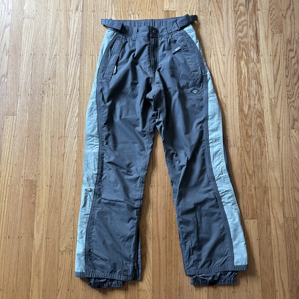 Vans Technical冬季滑雪滑雪滑雪板裤女式中号灰色绿色条纹 — 第 2/4 张图片