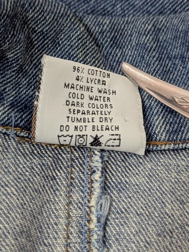 VTG CMC Denim Blue Long Oversized Jean Blazer Jacket Womens Medium Made in USA - Picture 9 of 9