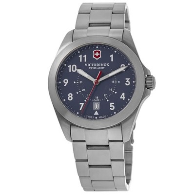 New Victorinox Swiss Army Heritage Quartz Blue Dial Steel Men's