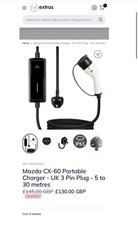 EV Charging Cable 5m Range Type 2 with 3-Pin Plug for Electric Vehicle Charger
