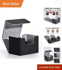 High Capacity Magnetic Card Holder - Sleek Black Deck Box for TCG  CCG Games