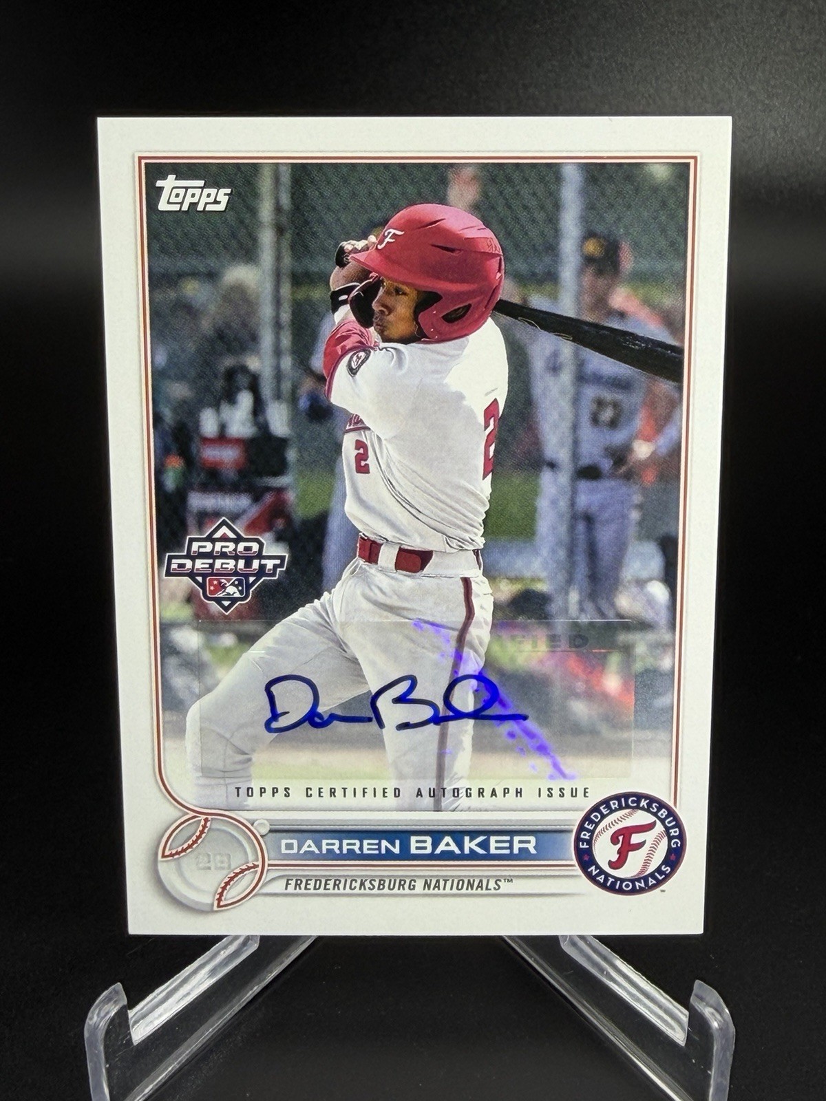 2022 Topps Pro Debut Darren Baker Autographed  Washington Nationals Rookie Auto