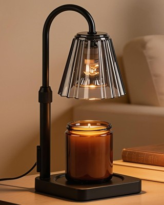 Candle Warmer Lamp with Timer & Dimmer, Shatterproof PC Shade, Adjustable Hei...