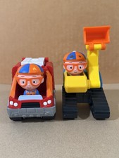 Jazwares Blippi Lot of 2 Vehicles Race Car Excavator Construction And Fire Truck