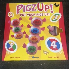 PigzUp! Stacking Pigs Wooden With Card Dice Game Ages 4+ For 2 to 4 Player