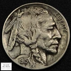 1915 D Buffalo Nickel 5C - Cleaned - Buffalo Nickel