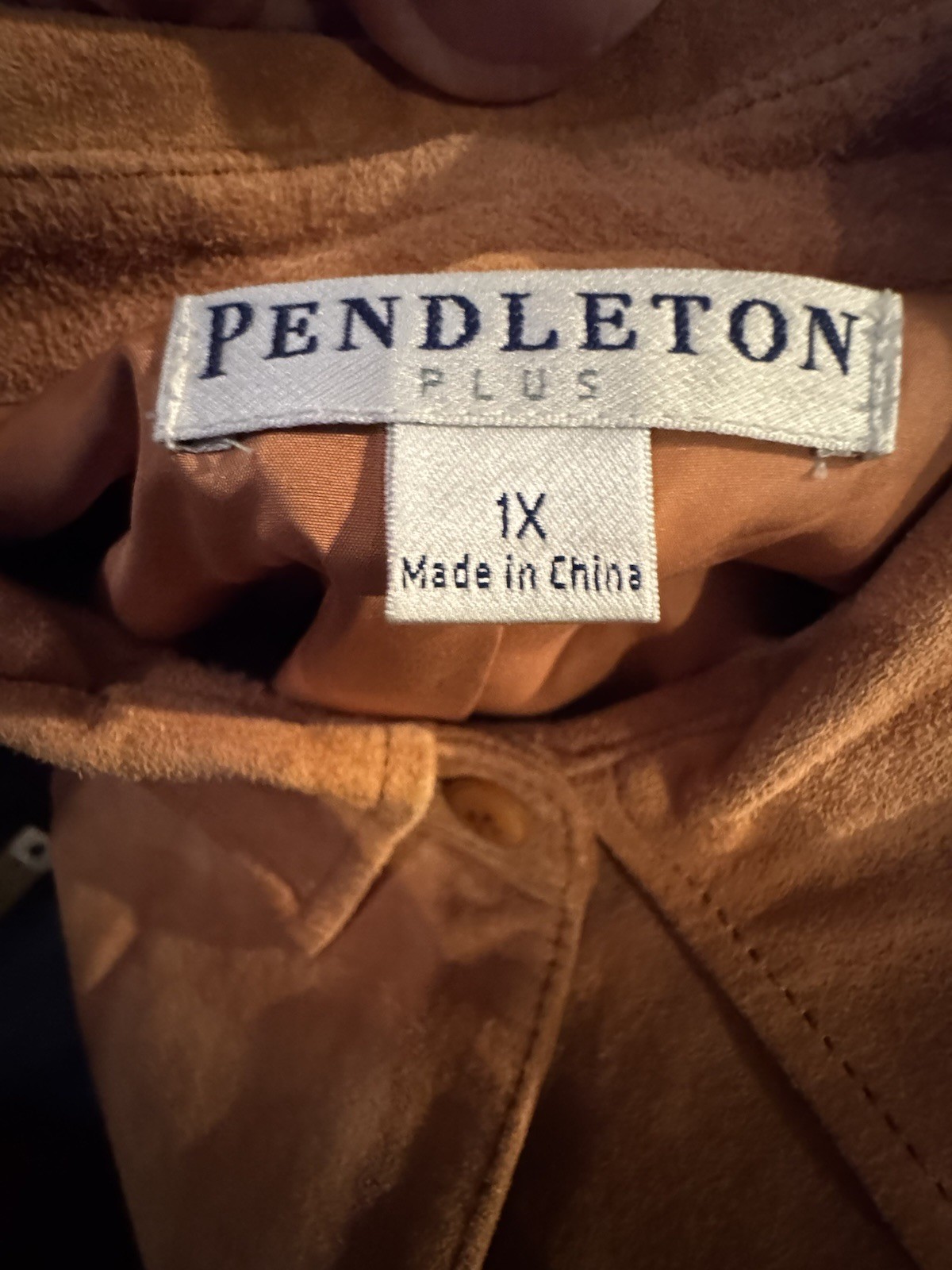 Pendleton Burnt Orange Suede Jacket Coat Size 1X … - image 6