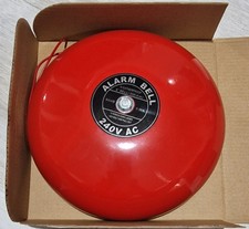 Campanello allarme antincendio, rosso, campana allarme antincendio sirena 20 cm 90 dB 240 V AC ∅200 mm