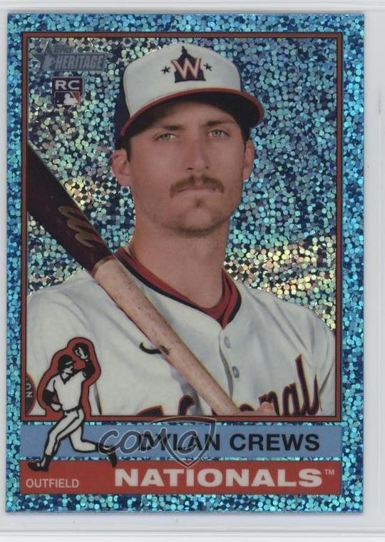 2025 Topps Heritage Chrome Light Blue Sparkle Refractor Dylan Crews #247 j2a