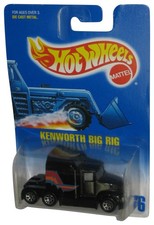 Hot Wheels Kenworth Big Rig (1991) Mattel Black Toy Truck #76 - (Cracked Plastic