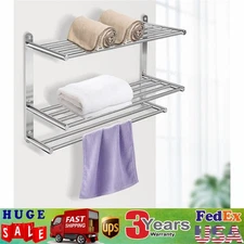 3 Tier Bathroom Towel Rack Stainless Steel  Towel Shelf Wall Mount
