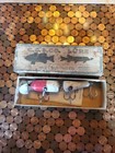 Creek Chub Snook jointed Pikie old wood fishing lure in original box glass eyes