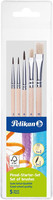 Pelikan Pinsel-Set, GrößE 2, 4, 6, 10, (3 Haarpinsel, 2 Borstenpinsel), Schaft N