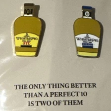 NIP NEW Set 2 WhistlePig Whiskey 10 Year Bourbon & Rye Enamel Hat Lapel Pins