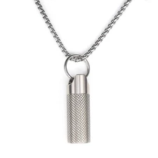 Small Pill Box Titanium Pill Fob Necklace Nitro Mini Waterproof Pill Holder Ligh