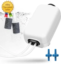 AQUANEAT Aquarium Air Pump for 20-210 Gallon Tank, Fish Air Bubbler, Adjustable