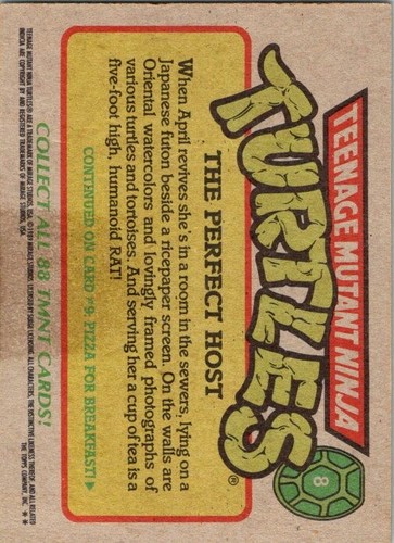 1989 Topps Teenage Mutant Ninja Turtles #8 The Perfect Host - Picture 2 of 2