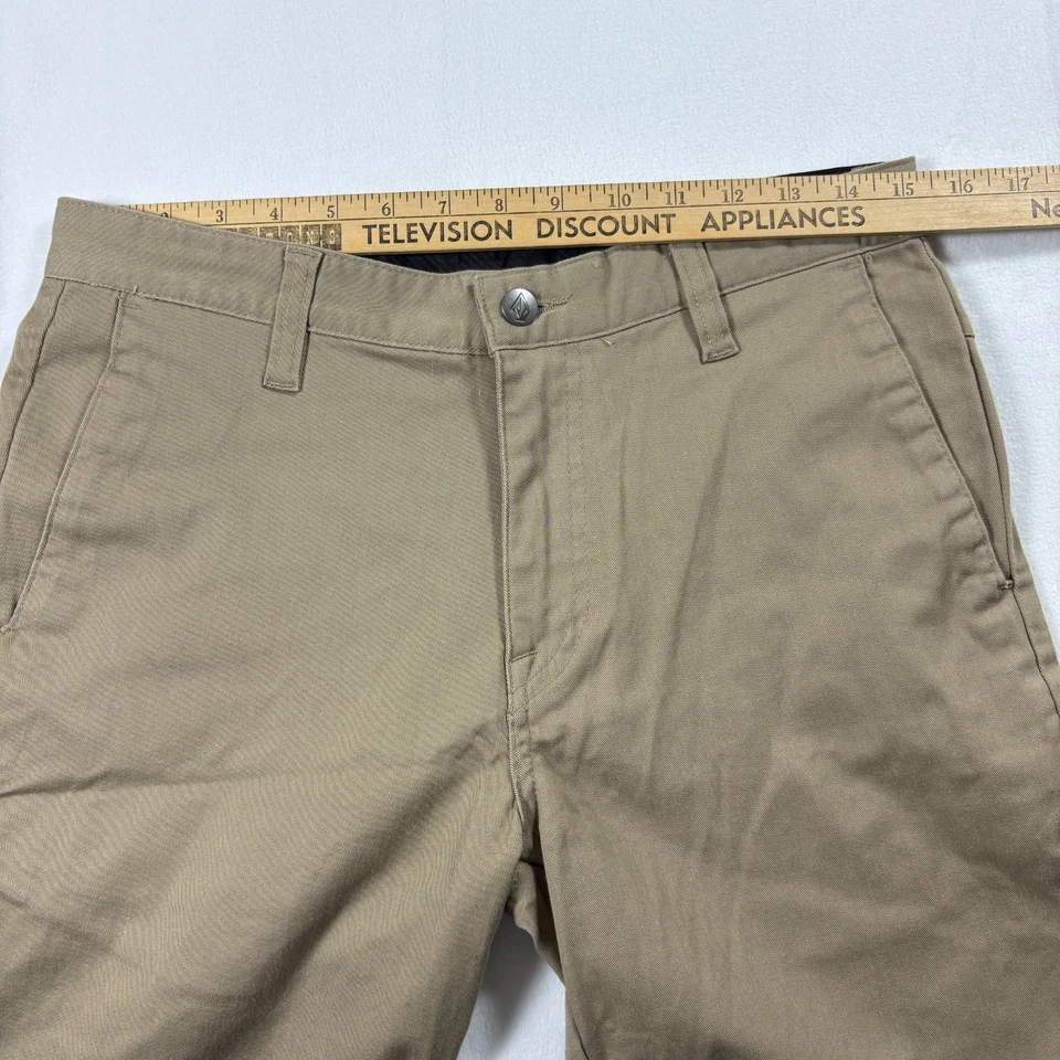 Volcom Shorts Mens 29 Khaki Chino Skate Casual Streetwear Classic Cotton Style - Image 4 of 4